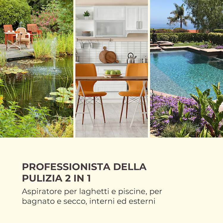 Lakeside Power aspirafango per laghetti 1400W 18kPa 35l serbatoio grigio