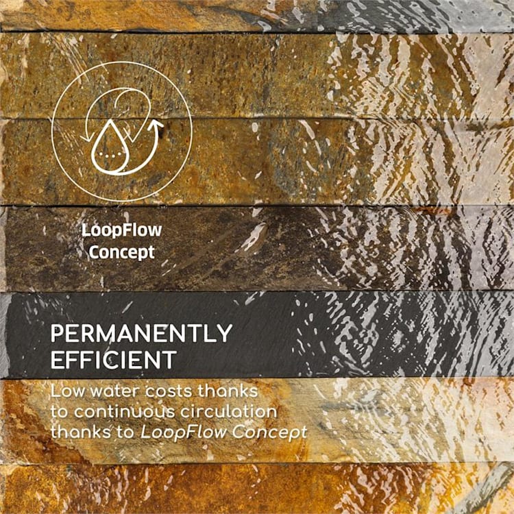 Raincastle fuente de jardín - Interior y exterior - 12 LEDs bomba 8W IPX8 Loopflow concept 