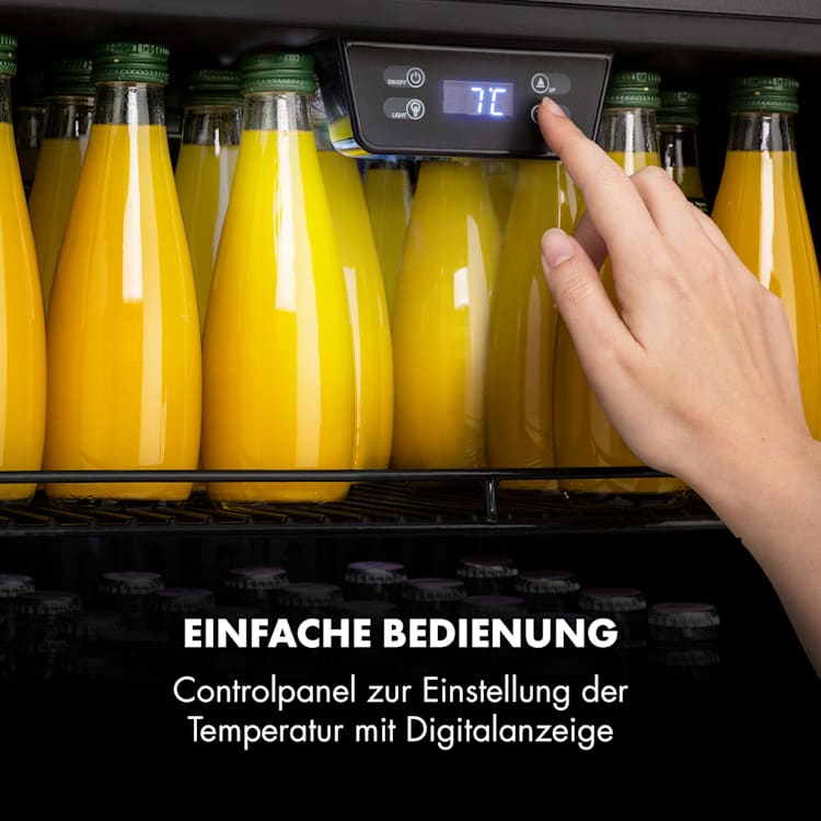 Beersafe 5XL Kühlschrank 148 Liter 3 Böden Panoramaglastür Edelstahl 148 Ltr | Edelstahl