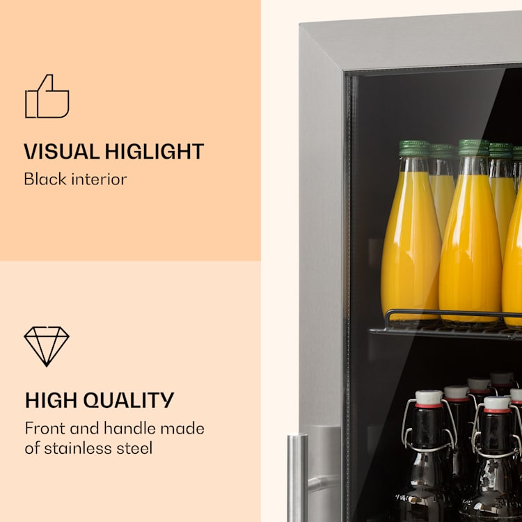 Beersafe 7XL refrigerator 242 litres 5 shelves panorama glass door stainless steel 242 Ltr | Stainless steel