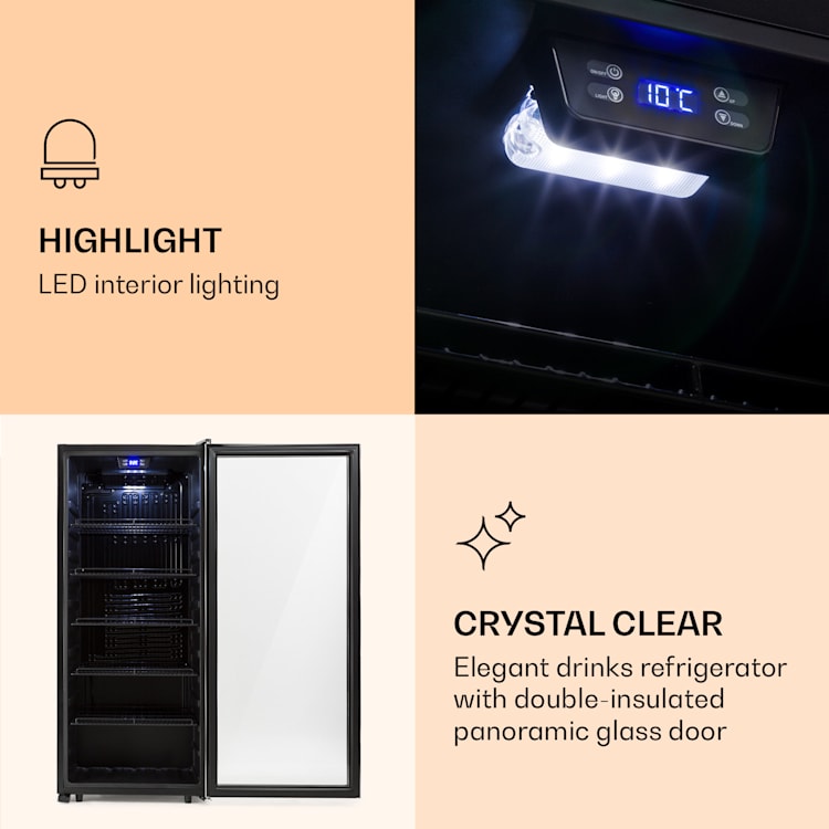 Beersafe 7XL refrigerator 242 litres 5 shelves panorama glass door stainless steel 242 Ltr | Stainless steel