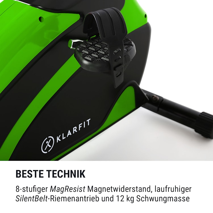 Relaxbike 6.0 SE Liegeheimtrainer 12kg Schwungmasse Magnetwiderstand Limettengrün