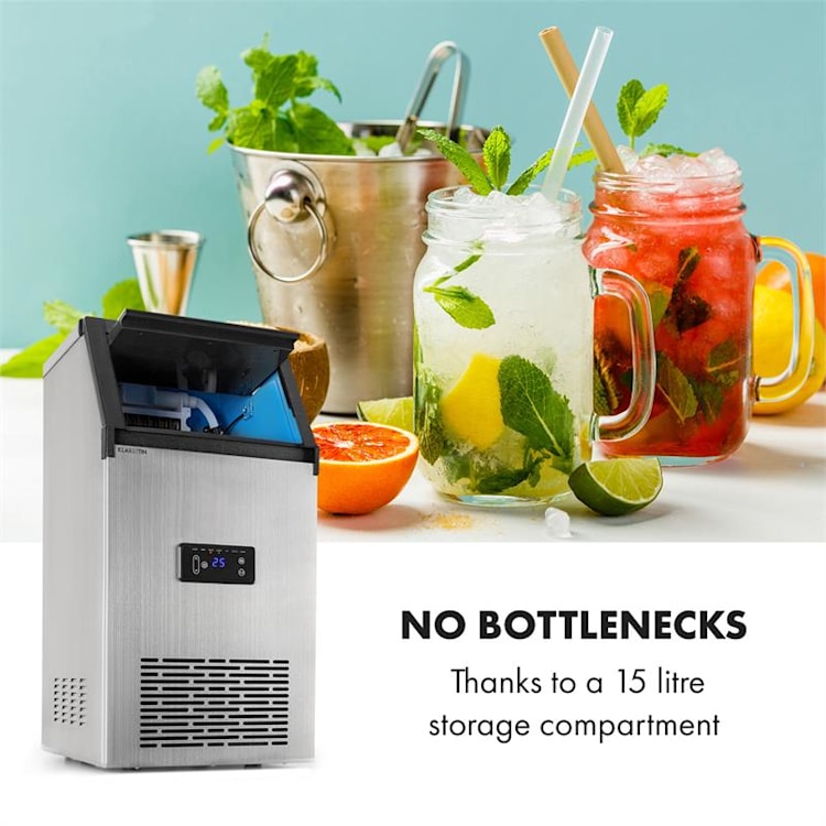 Glacial XL Profi-Eiswürfelmaschine 38kg/d 15l LED Edelstahl schwarz Glacial XL - 38 kg/d