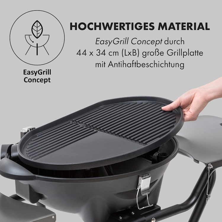 Tafelspitz Elektrogrill 2000/2400 W Antihaftbeschichtung faltbar mobil
