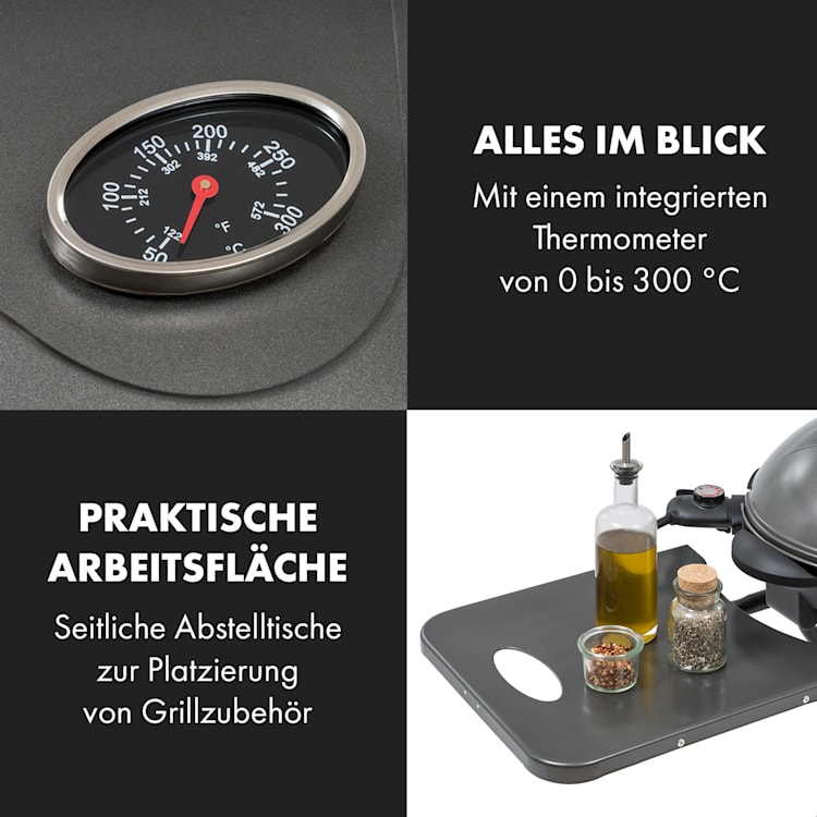 Tafelspitz Elektrogrill 2000/2400 W Antihaftbeschichtung faltbar mobil