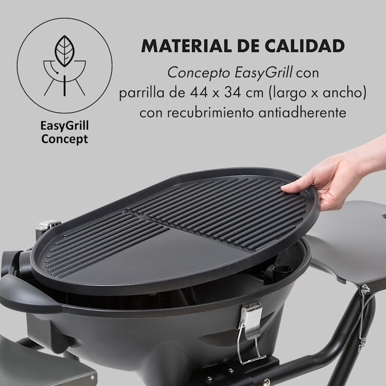 Tafelspitz Parrilla eléctrica 2000/2400 W Recubrimiento antiadherente Plegable Móvil