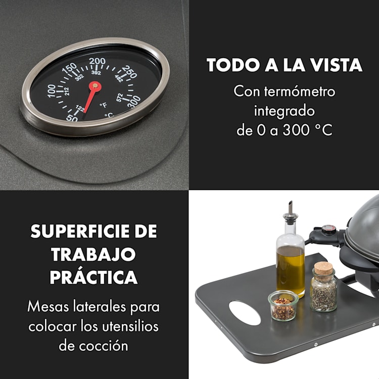 Tafelspitz Parrilla eléctrica 2000/2400 W Recubrimiento antiadherente Plegable Móvil