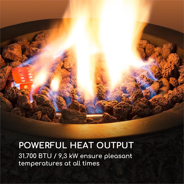 El Hierro Gas-Feuerschale Heizleistung: 31.700BTU/9,3kW dunkelgrau