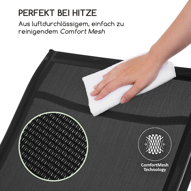 Beverly Wood Sonnenliege Schaukelstuhl Aluminium schwarz Schwarz