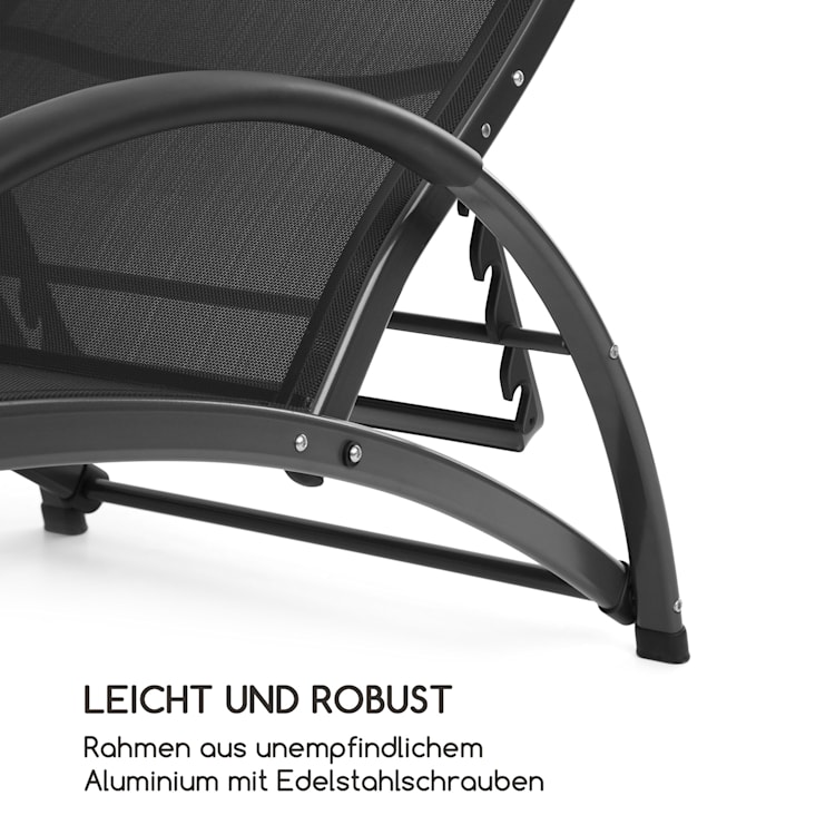 Beverly Wood Sonnenliege Schaukelstuhl Aluminium schwarz Schwarz