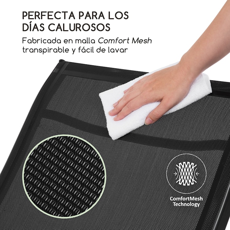Beverly Wood tumbona mecedora aluminio negro Negro