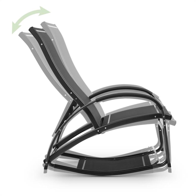 Beverly Wood Sonnenliege Schaukelstuhl Aluminium schwarz Schwarz