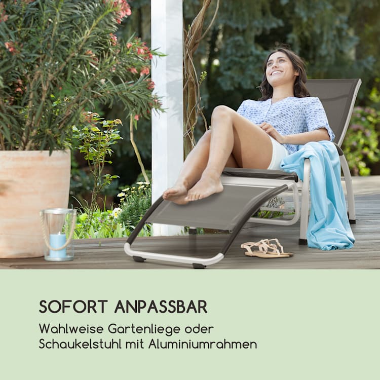Beverly Wood Sonnenliege Schaukelstuhl Aluminium grau Dunkelgrau