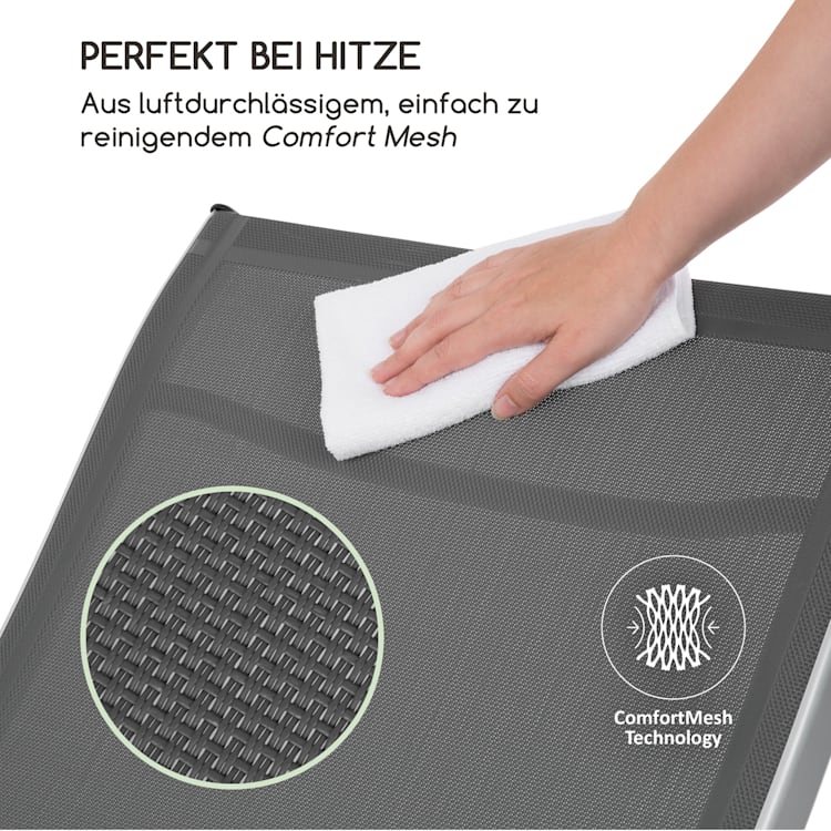 Beverly Wood Sonnenliege Schaukelstuhl Aluminium grau Dunkelgrau