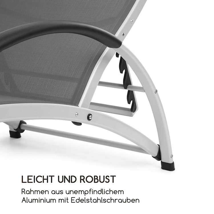Beverly Wood Sonnenliege Schaukelstuhl Aluminium grau Dunkelgrau
