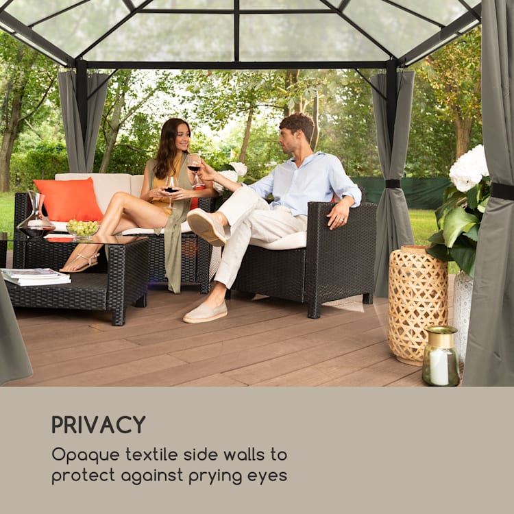Pantheon Solid Sky Set parois latérales pergola 140g/m² polyester gris