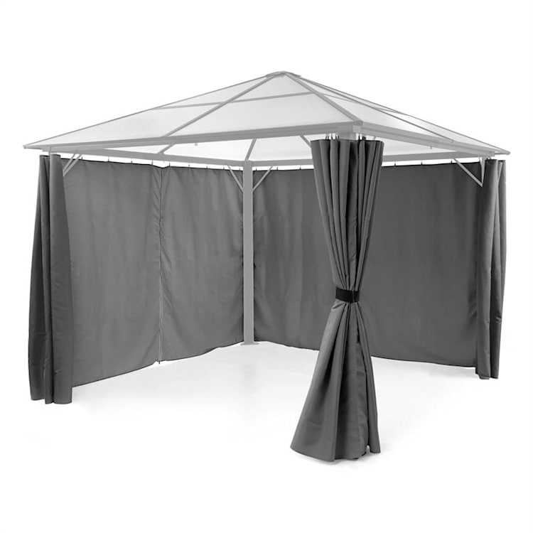 Pantheon Solid Sky Set parois latérales pergola 140g/m² polyester gris
