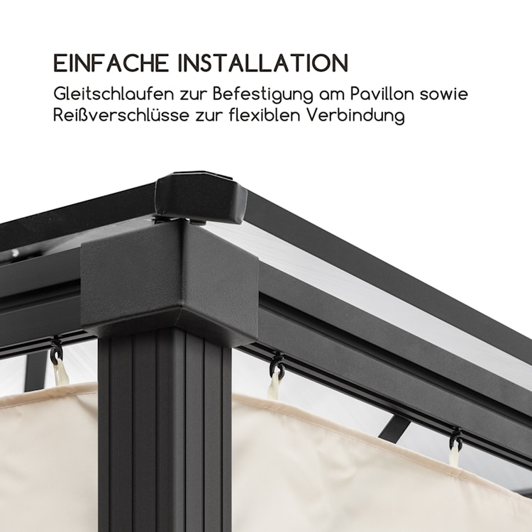 Pantheon Solid Sky Pavillon-Seitenwände 4 Stück 140g/m² beige Beige
