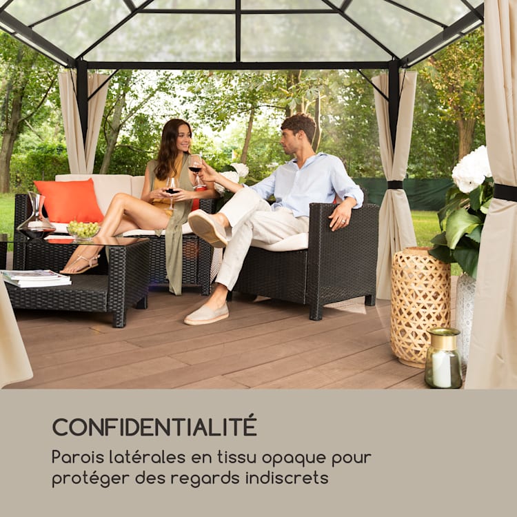 Pantheon Solid Sky paviljoen zijwanden 4 stuks 140g/m² beige Beige