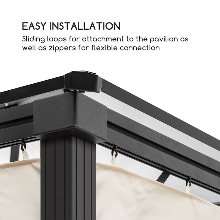 Pantheon Solid Sky paviljongin sivuseinät 4 kpl 140g/m² beige Beige