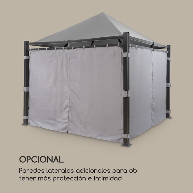 Pantheon Illumina Pérgola con techo policarbonato Aluminio Negra