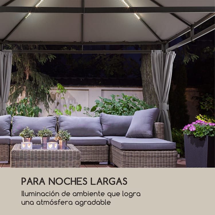 Pantheon Illumina Pérgola con techo policarbonato Aluminio Negra