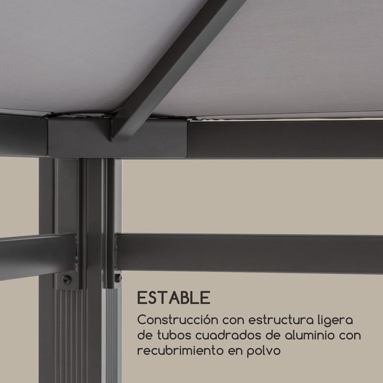 Pantheon Illumina Pérgola con techo policarbonato Aluminio Negra