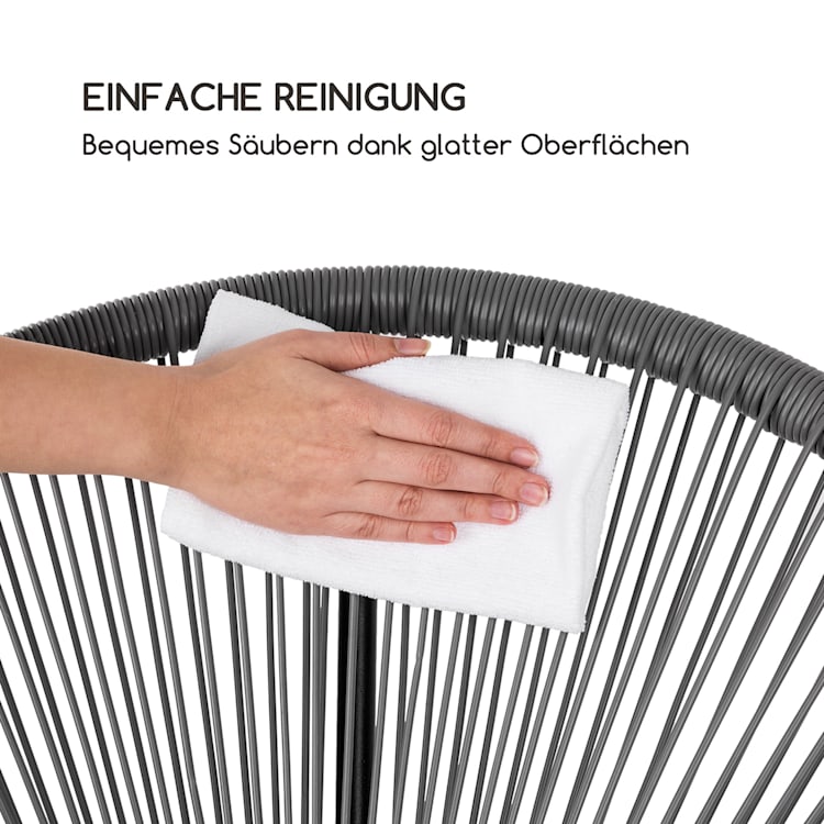 Roqueta Schaukelstuhl Retro-Design 4mm-Geflecht grau Grau