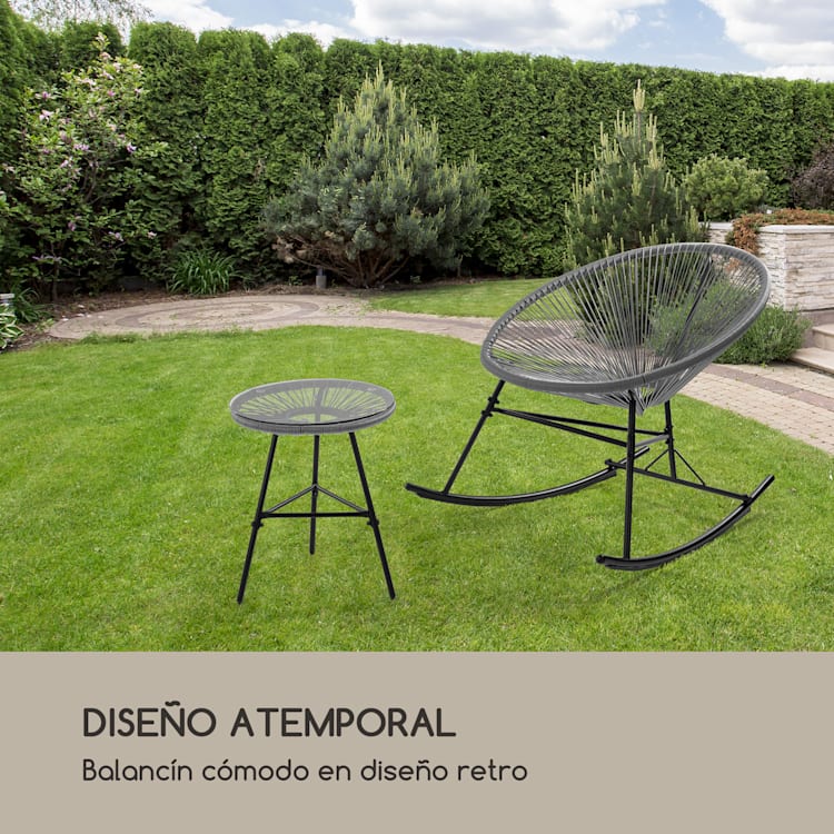 Roqueta Mecedora Diseño retro Mimbre de 4 mm Gris Gris