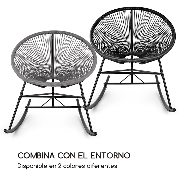 Roqueta Mecedora Diseño retro Mimbre de 4 mm Gris Gris