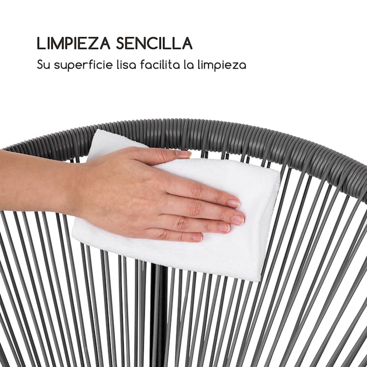 Roqueta Mecedora Diseño retro Mimbre de 4 mm Gris Gris