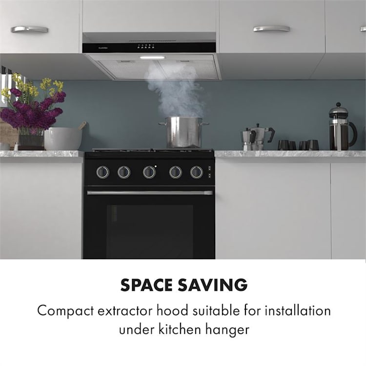 Contempo liesituuletin tason alle 60 cm 175 m³/h LED ruostumaton teräs akryyli