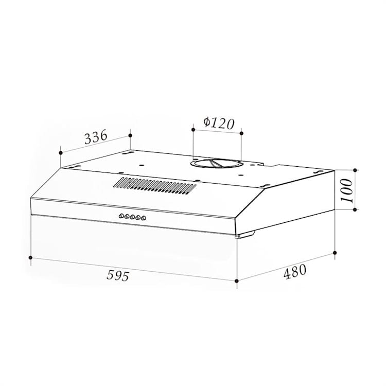 Contempo liesituuletin tason alle 60 cm 175 m³/h LED ruostumaton teräs akryyli