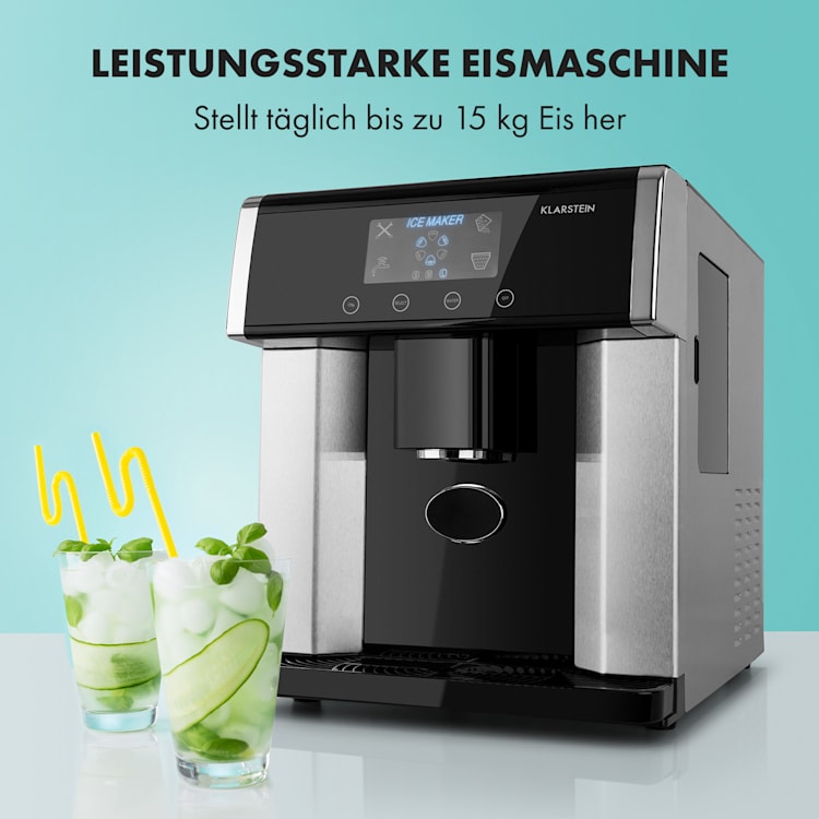 Eiszeit Eiswürfelmaschine Edelstahl 3 Eiswürfelgrößen silber
