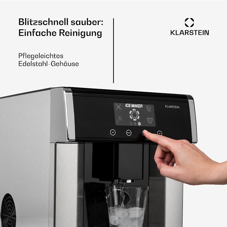 Eiszeit Eiswürfelmaschine Edelstahl 3 Eiswürfelgrößen silber