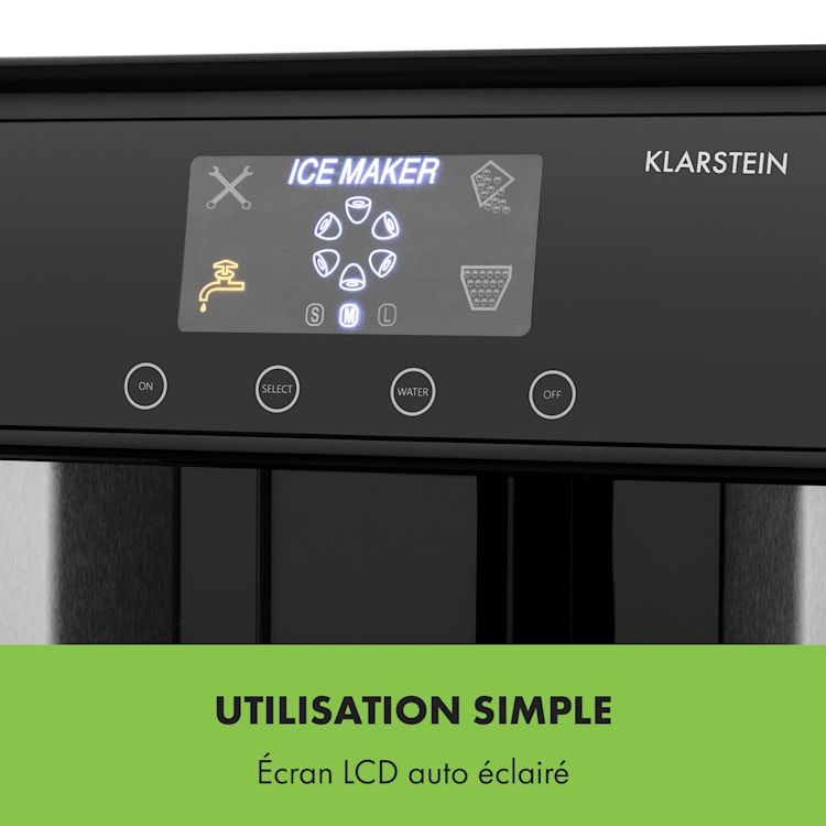 Eiszeit Machine à glaçons 10 à 15kg /24h 3 tailles de cubes - inox arg