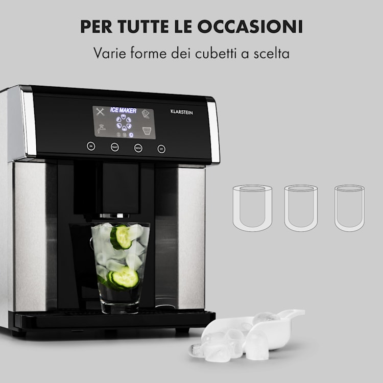 Eiszeit Macchina del Ghiaccio Acciaio Inox 3 Dimensioni argento