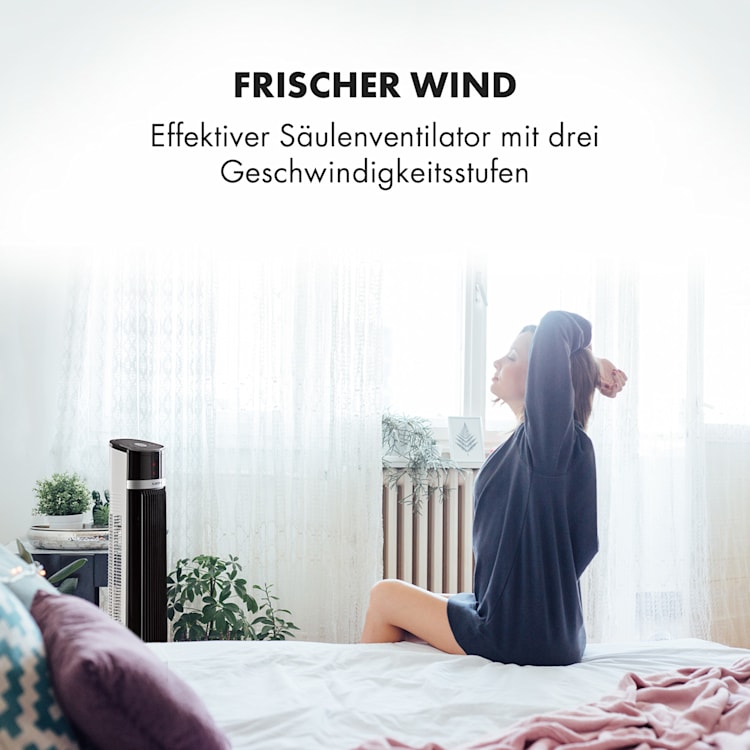 IceTower Standventilator 36 Watt Timer 3 Modi Fernbedienung weiß