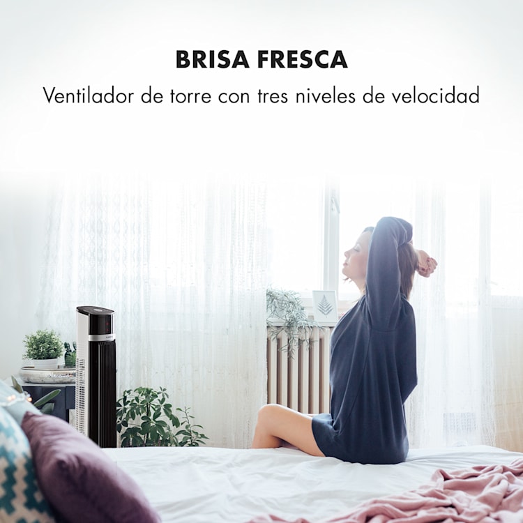 IceTower Ventilador vertical de 36 W con temporizador, 3 modos y mando a distancia Blanco