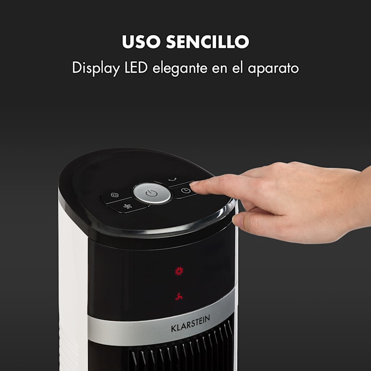 IceTower Ventilador vertical de 36 W con temporizador, 3 modos y mando a distancia Blanco
