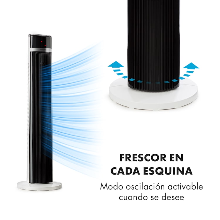 IceTower Ventilador vertical de 36 W con temporizador, 3 modos y mando a distancia Blanco