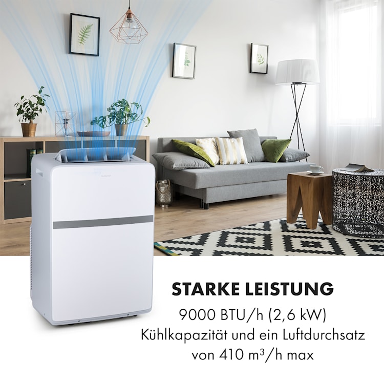 Ion Breeze mobile Klimaanlage 9.000 BTU/2,6 kW Luftdurchsatz 410 m³/h 16-32°C weiß