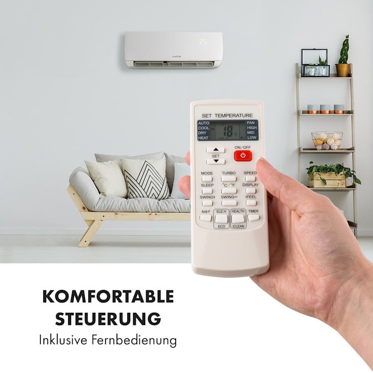 Windwaker Split-Klimaanlage 9.000 BTU/2,7 kW Luftdurchsatz 600m³/h 9.000 BTU
