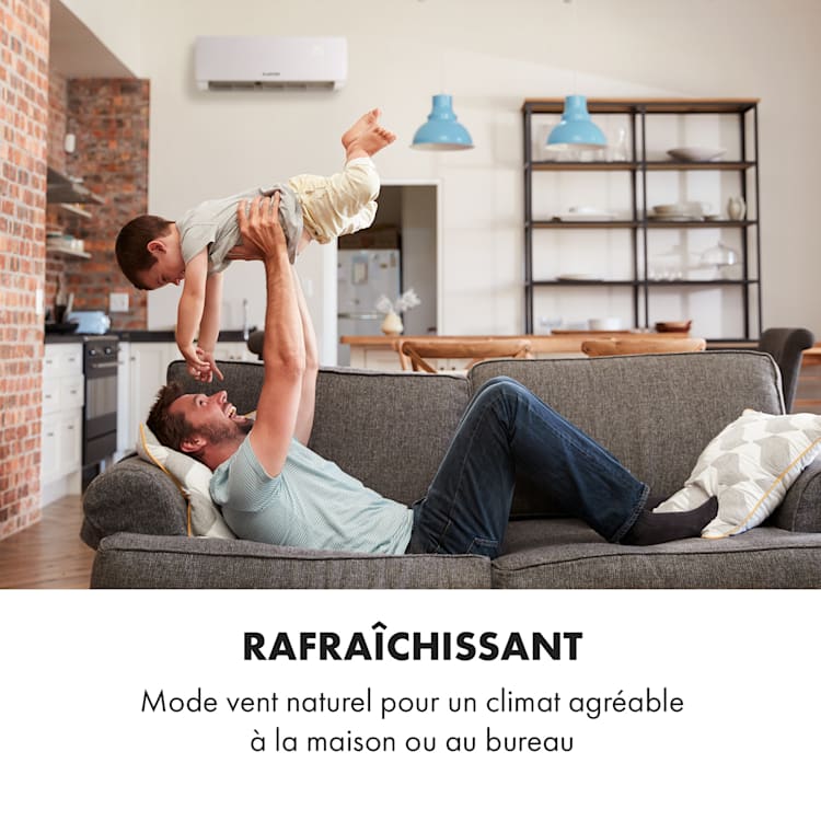 Windwaker climatiseur split 9000 BTU/2,7 kW débit d'air 600 m³/h 9.000 BTU