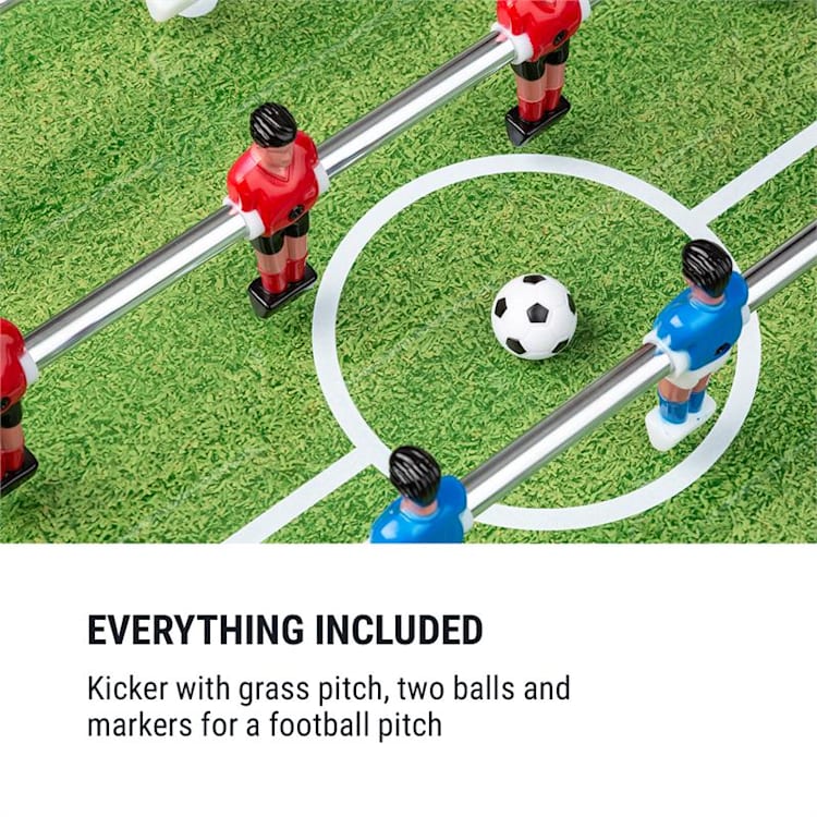 Spin 2-in-1 speeltafel biljart tafelvoetbal 180° draaibaar speelaccessoires wit