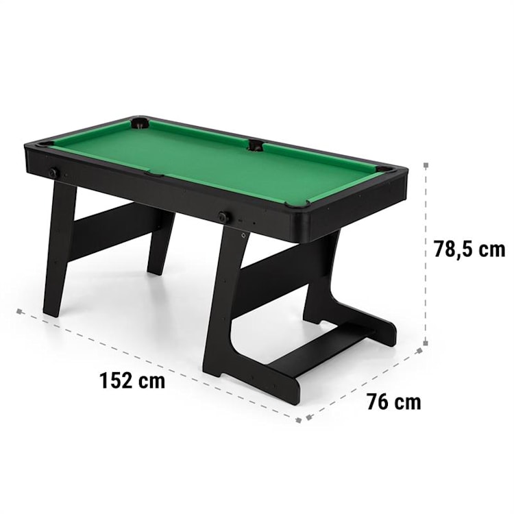 Trickshot Mesa de Bilhar 140x64,5cm 16 Bolas 2 Tacos MDF Preta Preto