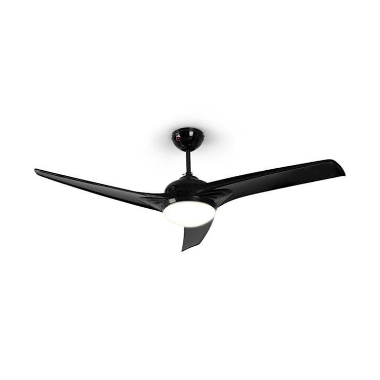 Figo ventilateur de plafond 52" (132 cm)  Ø, puissance : 55 watts, noir 132 cm (pièces de 13 à 25 m²) | Télécommande | Noir