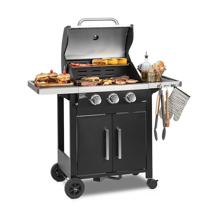 Tomahawk 3.0 T Gas Grill 3 x 3.2 kW Burner 53x39cm Grill Stainless Steel 3 burners