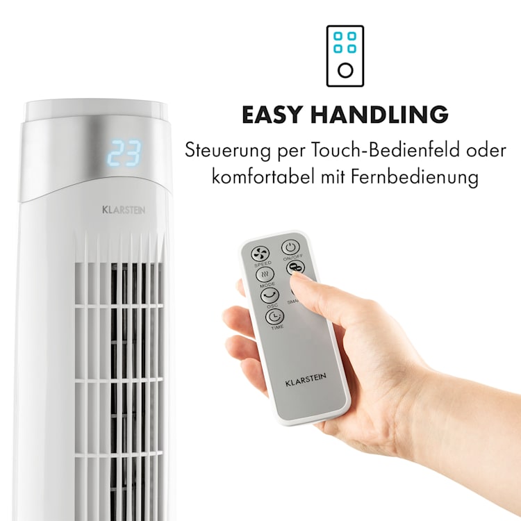 Storm Tower Ventilator | 3 Windarten | 55 Watt | 6 Geschwindigkeiten | Fernbedienung Weiß