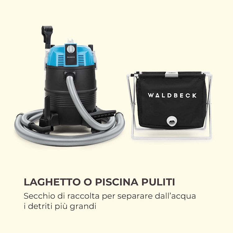 Lakeside Power sacchetto di raccolta aspiratore per laghetti 30l sacchetto filtrante nero